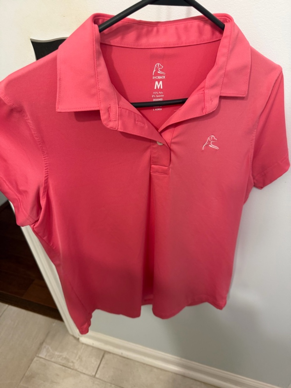 Rhoback Bright Pink Short Sleeve Polo